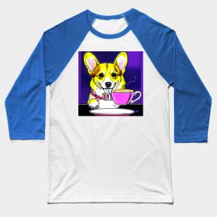 Corgi And Coffee Baseball T-Shirt